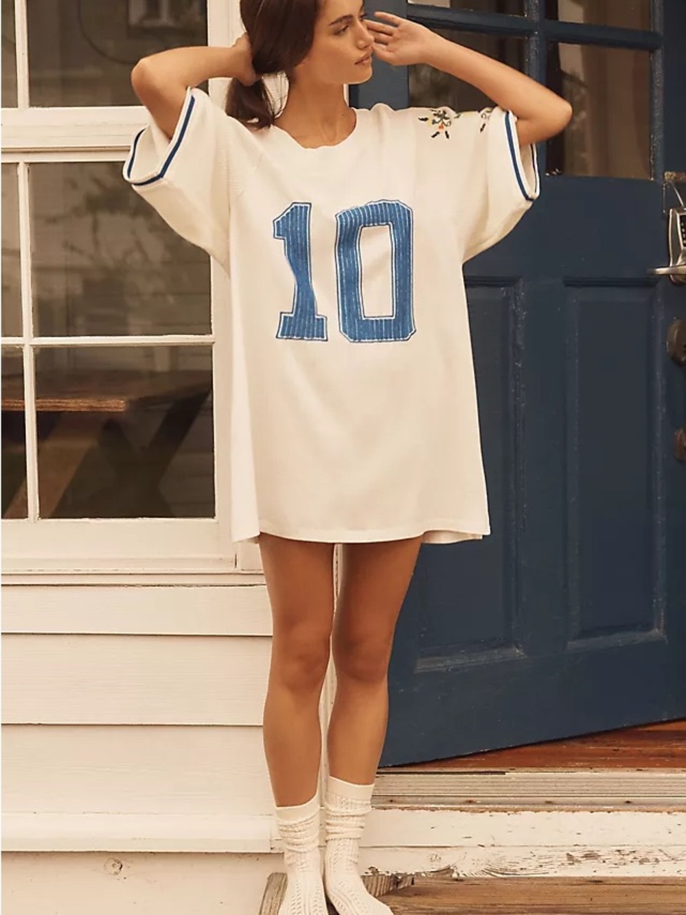 LyreBird Oversized Embroidered Sporty T-Shirt
